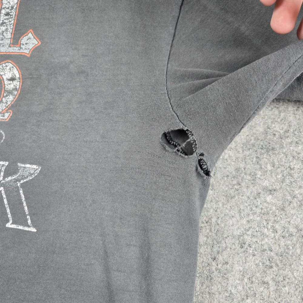 Vtg Harley Davidson Shirt Mens L Faded Black Real Men Wear Black Grunge 90s - Picture 6 of 12